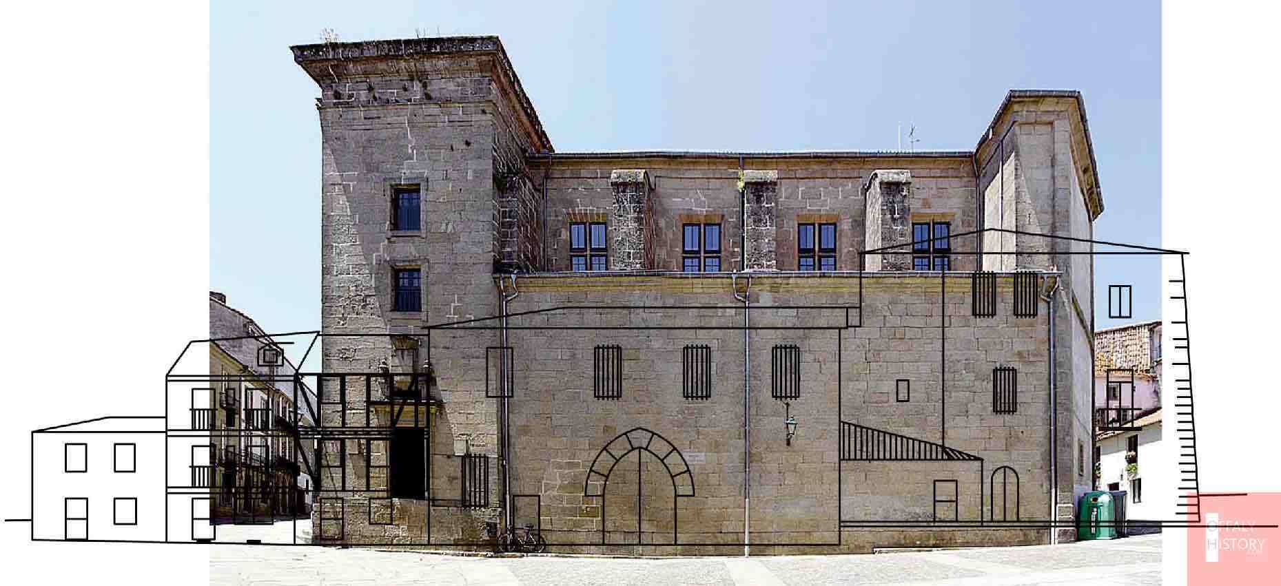 the old palace draught over the existing church