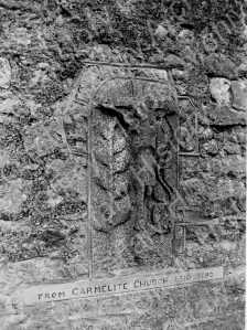 001536 Carving from old Carmelite Church at Kilcormac RCC