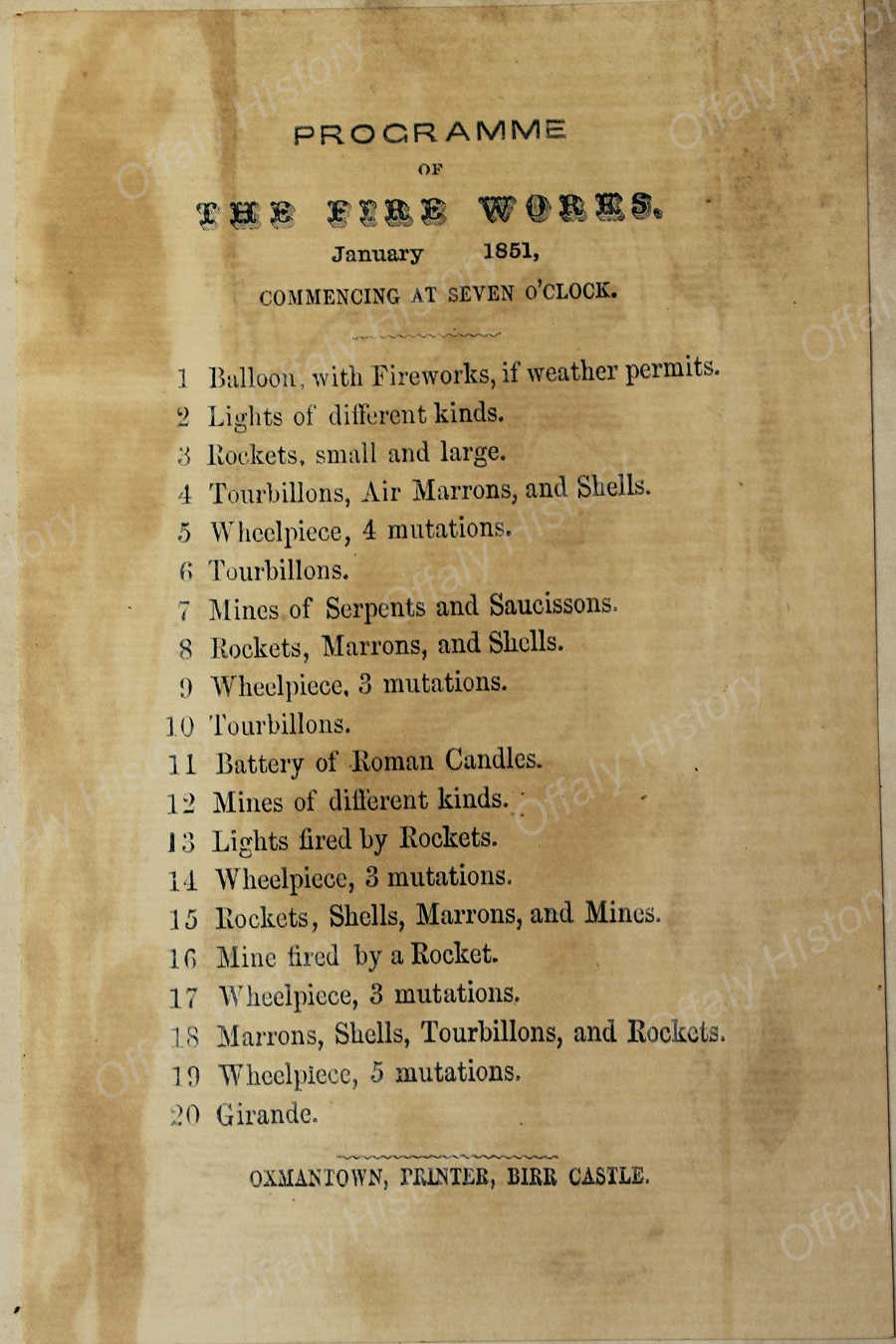 3 Fireworks Programme