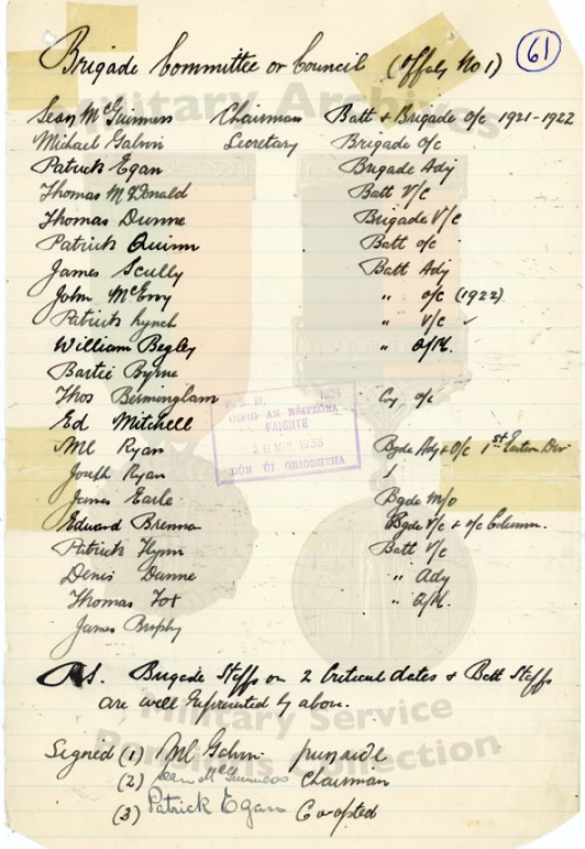 1. Brigade Committee_ 1 Offaly Brigade_A17