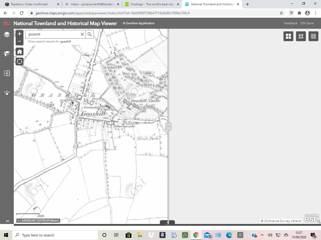 Image 1 – Geashill from Ordnance Survey map 1838