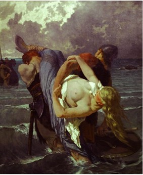 Les pirates normands au IXe siècle by Évariste-Vital Luminais (1894), Musée Anne de Beaujeu, Moulin
