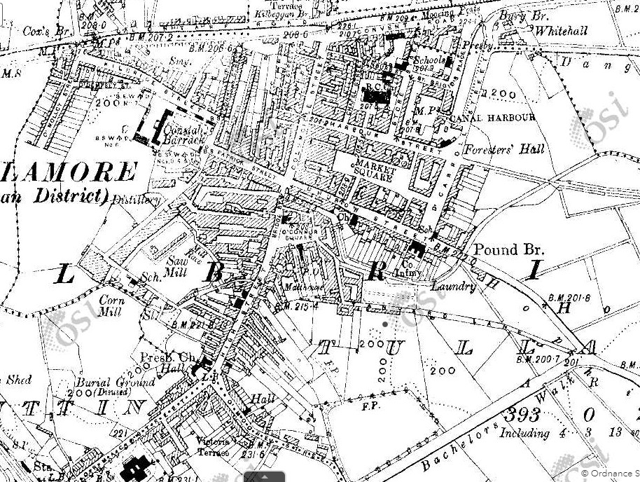 Tullamore, Final Edition OSI Map 1911