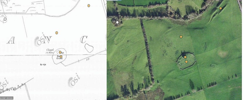 Fancroft early OS map and modern satellite photo